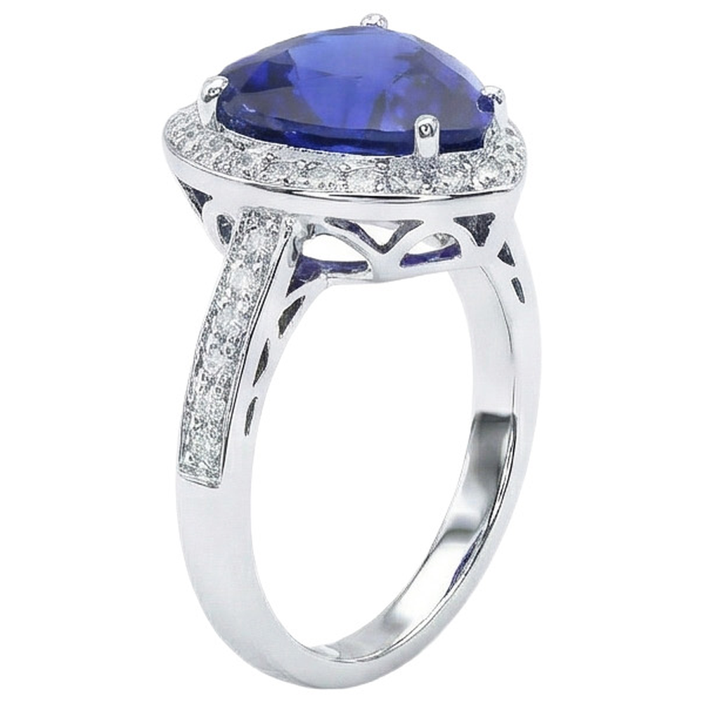 Beautiful Sapphire Natural Earth Mined Diamond Ring Gold Wedding Jewelry 2.50 Carats