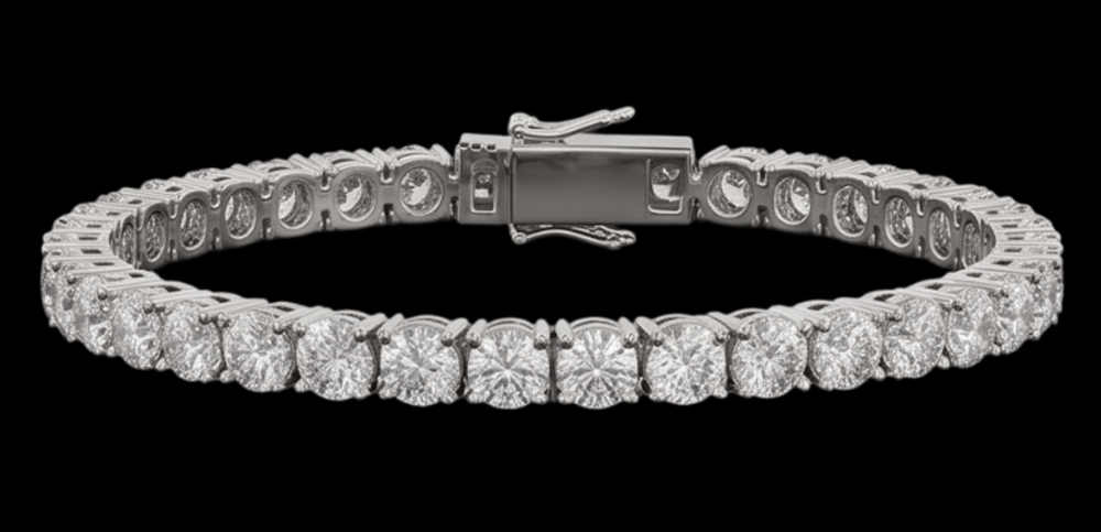 Beautiful Lab Grown Tennis Bracelet 5 Carat White Gold 14K