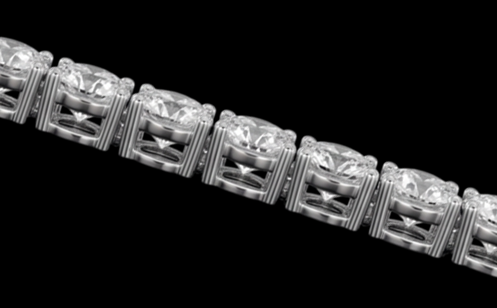 Beautiful Lab Grown Tennis Bracelet 5 Carat White Gold 14K