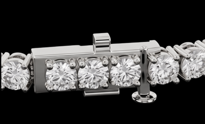 Beautiful Lab Grown Tennis Bracelet 5 Carat White Gold 14K