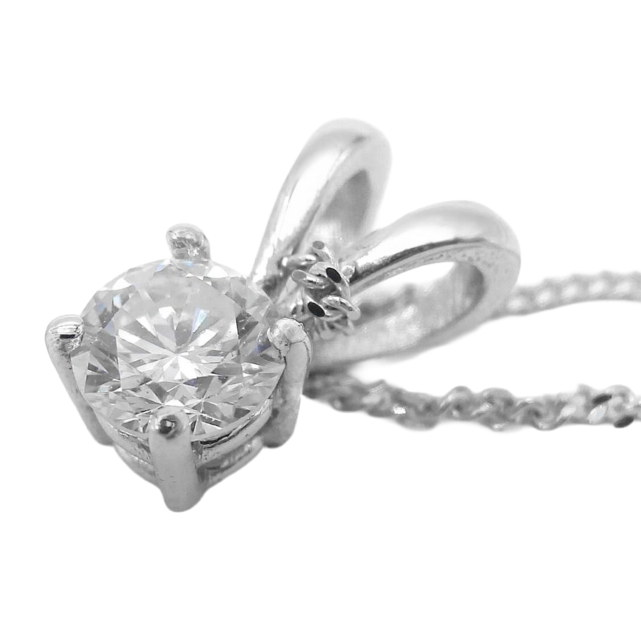 Beautiful Round Natural Diamond Necklace Pendant 1 Carat White Gold Jewelry