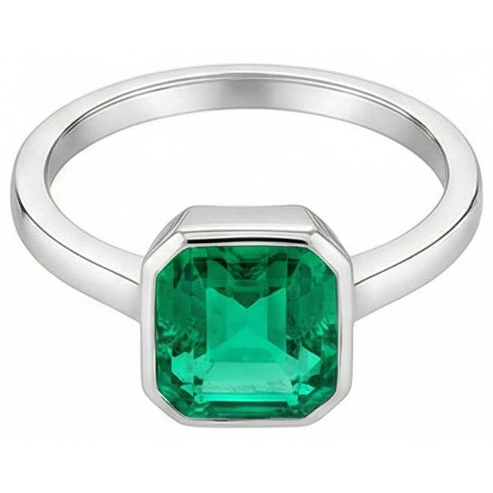 Natural Real ( Not Lab Grown ) Bezel Set Green Emerald GIA Solitaire Ring 14K Gold Jewelry