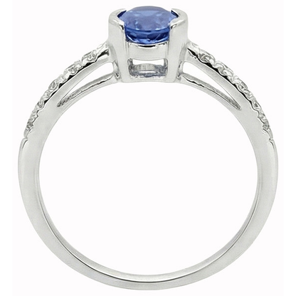Bezel Set Oval Sri Lanka Blue Sapphire Natural Earth Mined Diamond Ring 1.40 Ct