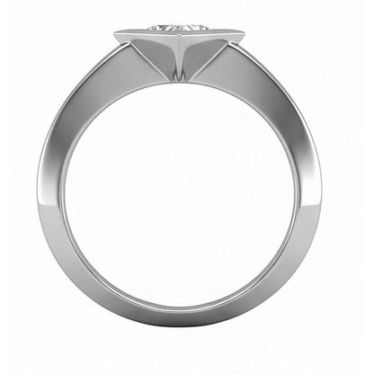 Bezel Set Princess Cut 1.50 Ct Solitaire Natural Earth Mined Diamond Wedding Ring