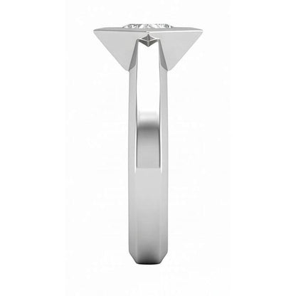 Bezel Set Princess Cut 1.50 Ct Solitaire Natural Earth Mined Diamond Wedding Ring