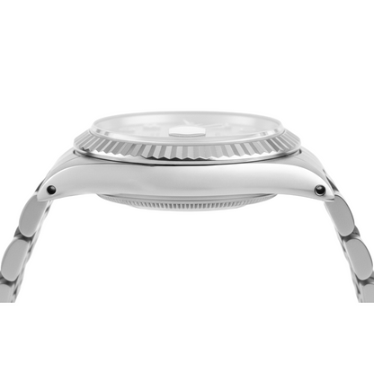 Bezel Silver Diamond Dial Rolex Datejust Women Watch Ss Bracelet