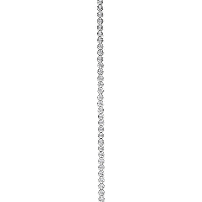 Bezel Set Round Lab Grown Diamond Ladies Tennis Bracelet Gold White 19.80 Carats