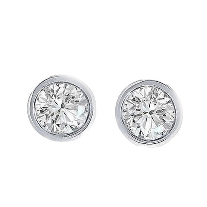 Bezel Set Solitaire 2 Carats GIA CERTIFIED Lab Grown Diamond Stud Earrings Women Jewelry