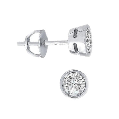 Bezel Set Solitaire 2 Carats GIA CERTIFIED Lab Grown Diamond Stud Earrings Women Jewelry