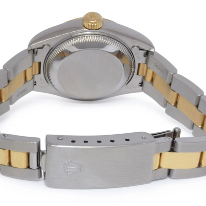 Bezel White Roman Dial Datejust Rolex Watch Ss & Gold Bracelet