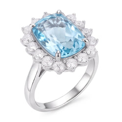 Big Aquamarine Statement Cocktail Ring