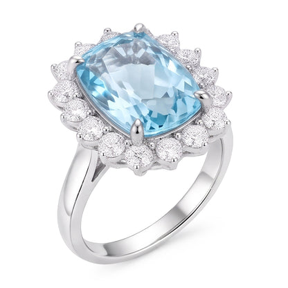 Big Aquamarine Statement Cocktail Ring