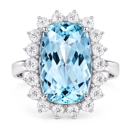 Big Aquamarine Statement Cocktail Ring