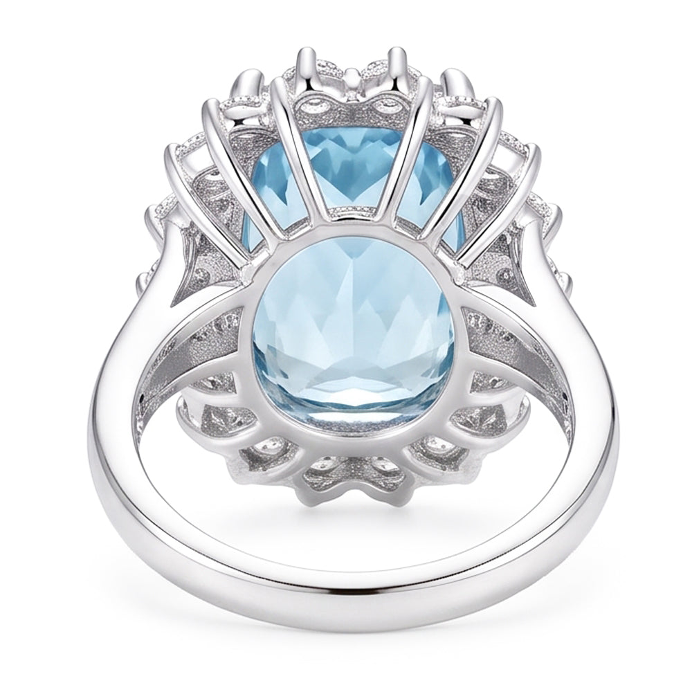 Big Aquamarine Statement Cocktail Ring