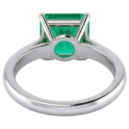 Natural Real ( Not Lab Grown ) Big Asscher Green Emerald GIA Ring