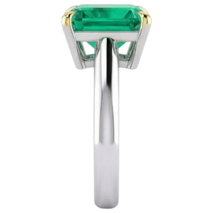 Natural Real ( Not Lab Grown ) Big Asscher Green Emerald GIA Ring