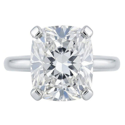 Big Cushion Cut Natural Earth Mined Diamond 3 Carats Solitaire Ring