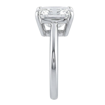 Big Cushion Cut Natural Earth Mined Diamond 3 Carats Solitaire Ring