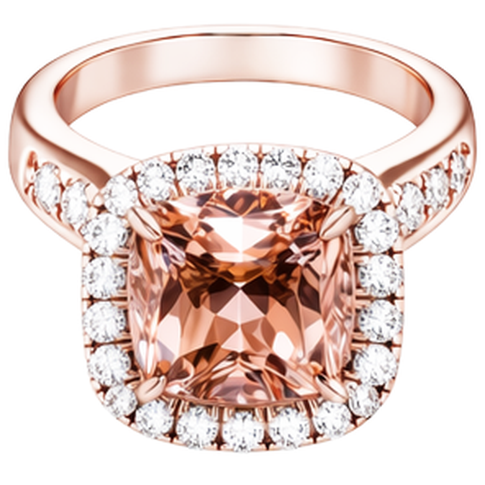 Big Cushion Morganite 12.50 Cts With Natural Real Diamond ( Not Lab Grown )s Ring Rose Gold 14K