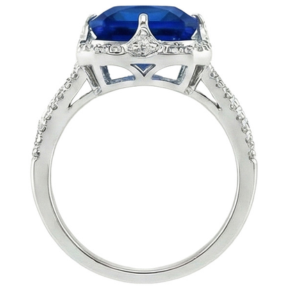 IGI CERTIFIED Big Cushion Sapphire Engagement Ring