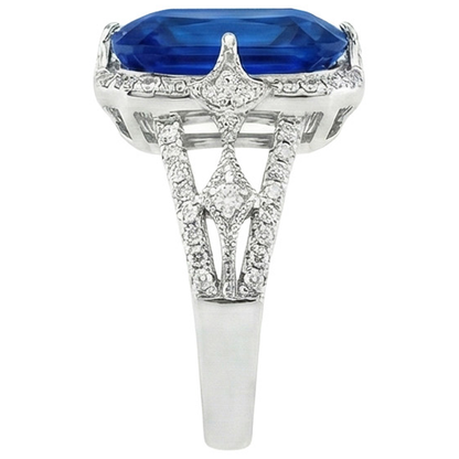 IGI CERTIFIED Big Cushion Sapphire Engagement Ring