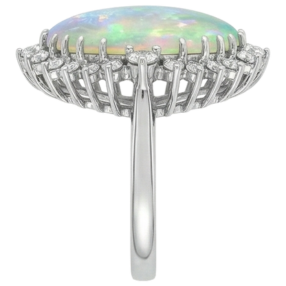 Big Opal Gemstone Cocktail Ring