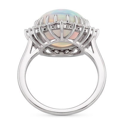 Big Opal Gemstone Cocktail Ring