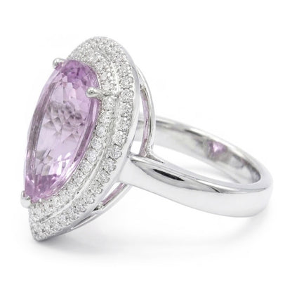 Big Pink Kunzite Crystal Ring