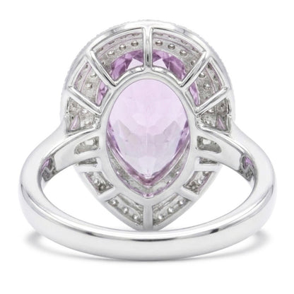 Big Pink Kunzite Crystal Ring