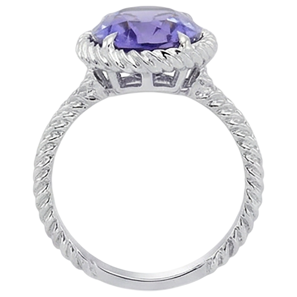 Natural Real ( Not Lab Grown )  Big Solitaire Oval Tanzanite Ring 2.5 Carat Prong Set White Gold 14K