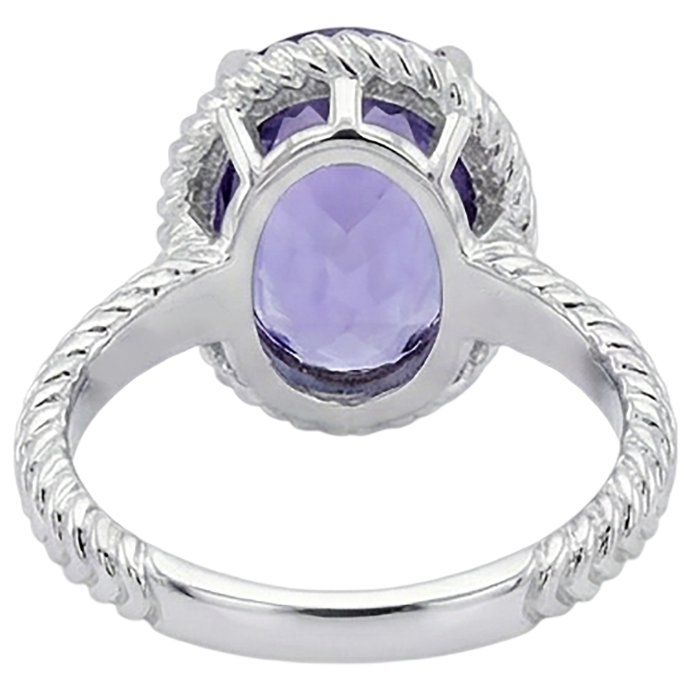 Natural Real ( Not Lab Grown )  Big Solitaire Oval Tanzanite Ring 2.5 Carat Prong Set White Gold 14K