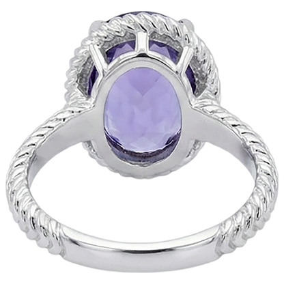 Natural Real ( Not Lab Grown )  Big Solitaire Oval Tanzanite Ring 2.5 Carat Prong Set White Gold 14K
