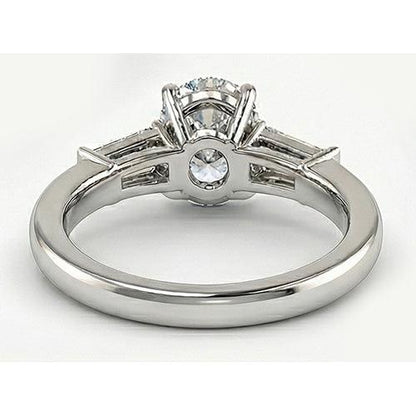 Big 3 Carat Oval Natural Real Diamond ( Not Lab Grown ) Ring Three Stone Gold Jewelry