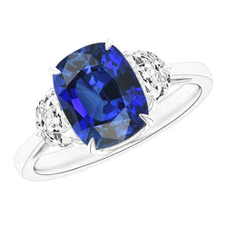 Big 6 Carat Cushion Sapphire Ring
