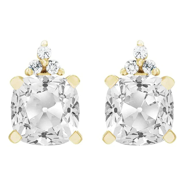 Big Cushion Diamond Earrings 10 Ct
