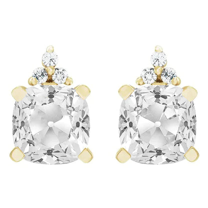 Big Cushion Diamond Earrings 10 Ct