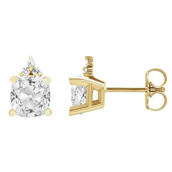 Big Cushion Earth Mined Natural Real Diamond ( Not Lab Grown ) Earrings 10 Ct