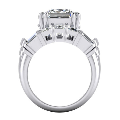 Big Diamond Ring 4.50 Ct. Diamond Three Stone Gold Engagement Ring