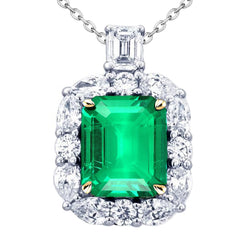 Big Green Emerald Gemstone Pendant