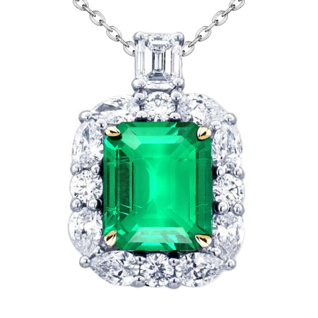 Big Green Emerald Gemstone Pendant
