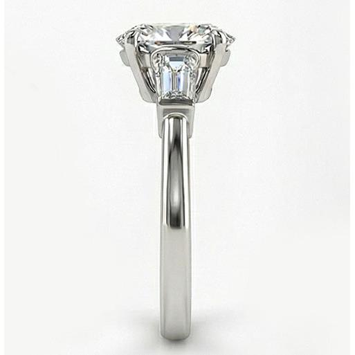 Big 3 Carat Oval Natural Real Diamond ( Not Lab Grown ) Ring Three Stone Gold Jewelry