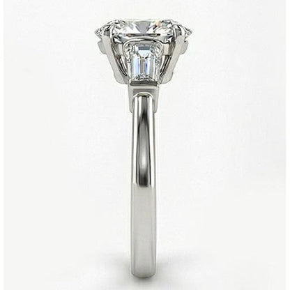 Big 3 Carat Oval Natural Real Diamond ( Not Lab Grown ) Ring Three Stone Gold Jewelry