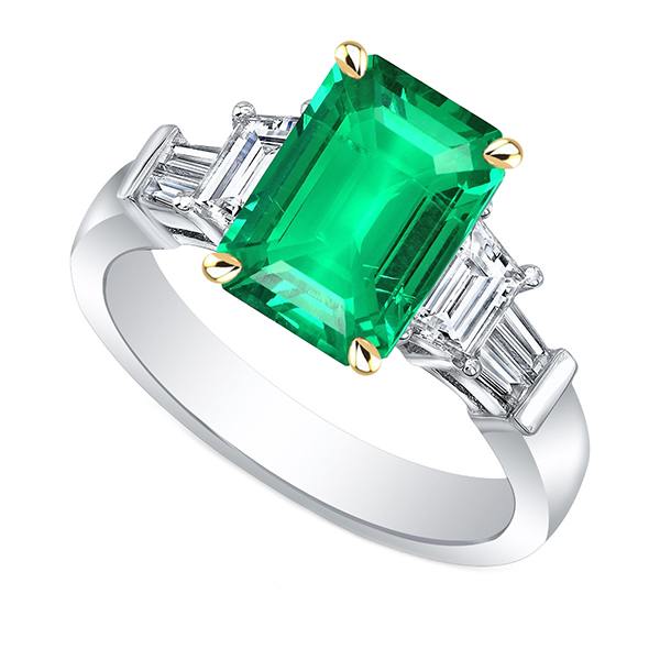 Big Green Emerald Gemstone Ring Natural Earth Mined Diamond Womens Jewelry