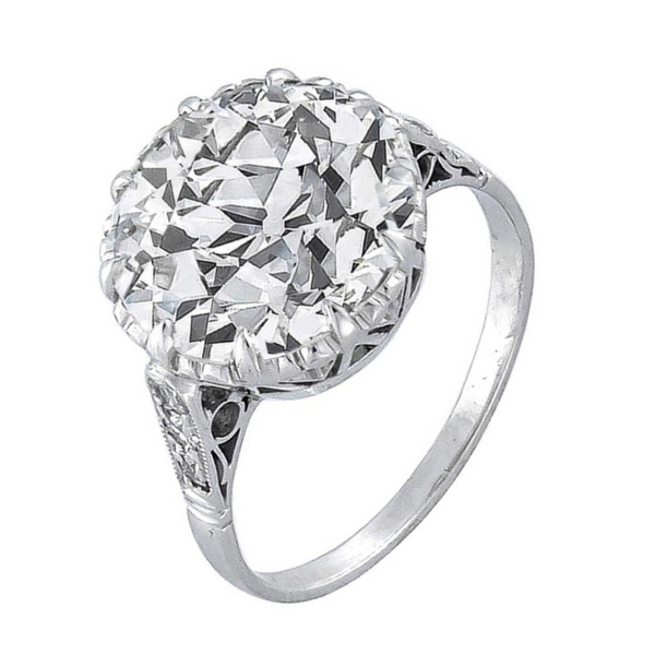 Big Halo Round Lab Grown Diamond 10.8 Ct Ring White Gold 14K