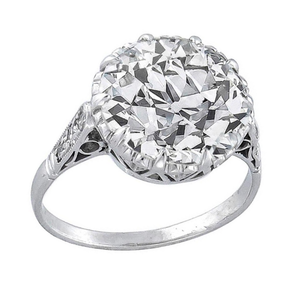 Big Halo Round Lab Grown Diamond 10.8 Ct Ring White Gold 14K