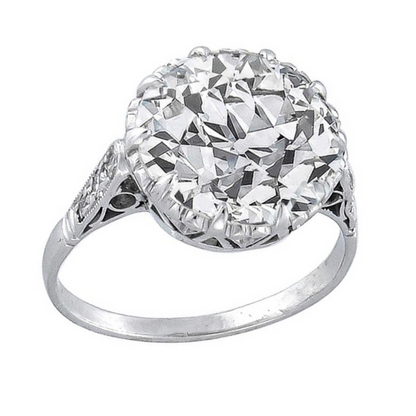 Big Halo Round Lab Grown Diamond 10.8 Ct Ring White Gold 14K
