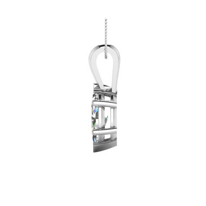 Big Marquise Cut 2 Ct Solitaire Genuine Natural Earth Mined Diamond Pendant Necklace White Gold