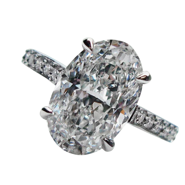 Big Oval 11.03  Carat Lab Grown Diamond Ring White Gold 14K