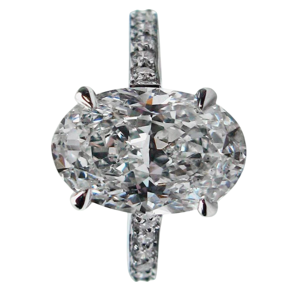 Big Oval 11.03  Carat Lab Grown Diamond Ring White Gold 14K