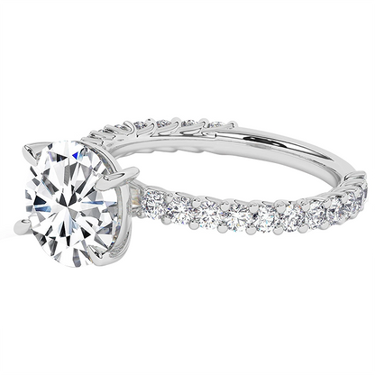 Big Round Cut Lab Grown Diamond Anniversary Ring 8.30 Carats White Gold 14K